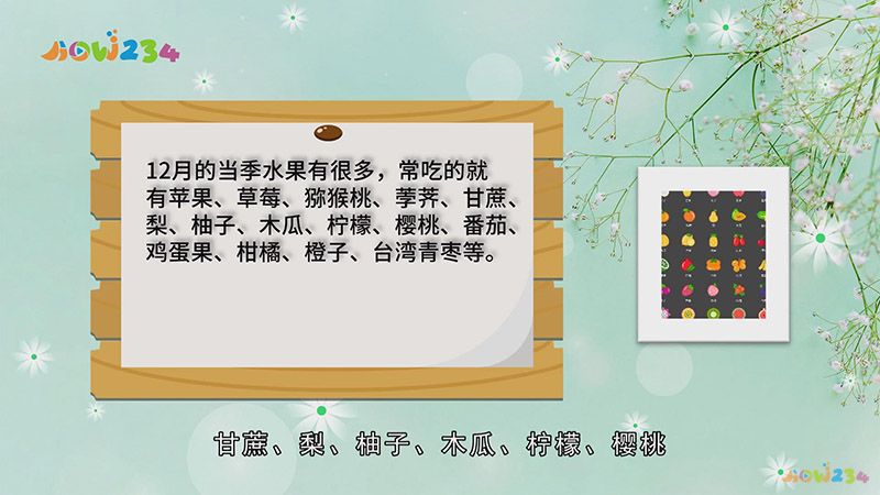12月份有什么新鲜水果